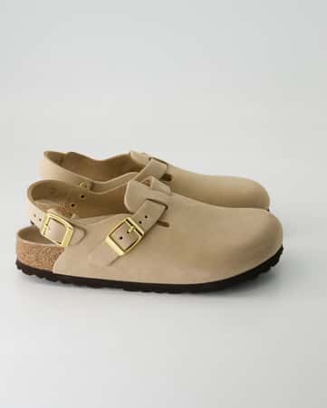 Pantoletten Birkenstock Tokio II Nubukleder in Beige