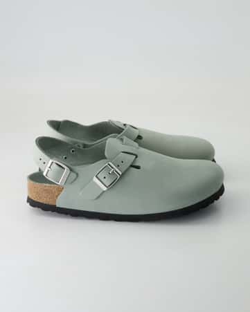 Pantoletten Birkenstock Tokio II Nubukleder in Grün
