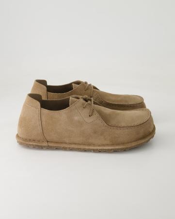 Schnürschuhe klassisch Birkenstock Utti Lace Veloursleder in Beige