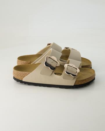 Birkenstock Arizona Flower Buckle Kids in Beige