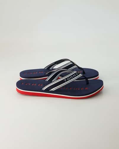Tommy Hilfiger Jeans TH Webbing Summer Zehentrenner in Blau
