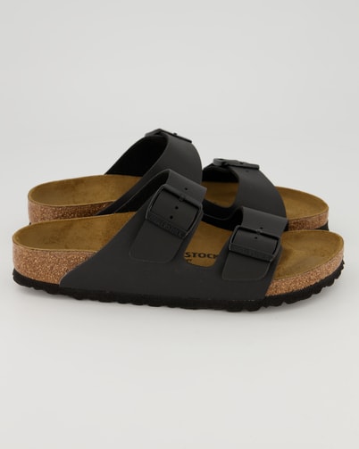 Birkenstock Arizona Birko-Flor Pantoletten in Schwarz