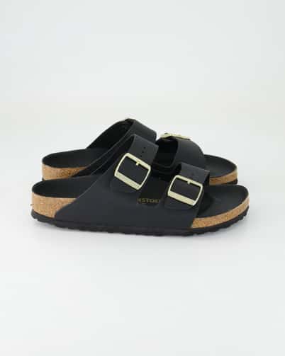 Birkenstock Arizona Birko-Flor Pantoletten in Schwarz