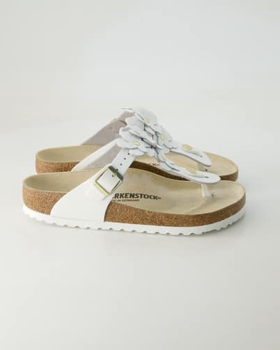 Birkenstock Gizeh Flower Embellishment Zehentrenner in Weiß