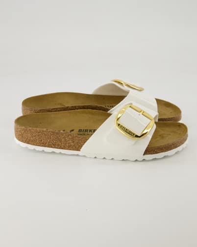 Birkenstock Madrid Big Buckle Pantoletten in Weiß
