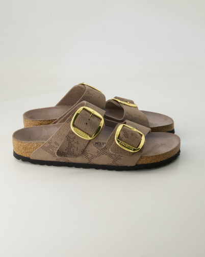 Birkenstock Arizona Big Buckle Pantoletten in Grau