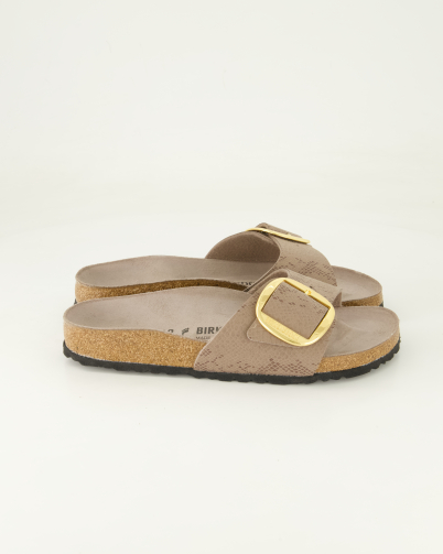 Birkenstock Madrid Big Buckle Pantoletten in Grau
