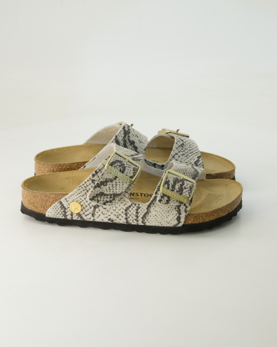 Birkenstock Arizona Rivet Logo Pantoletten in Grau