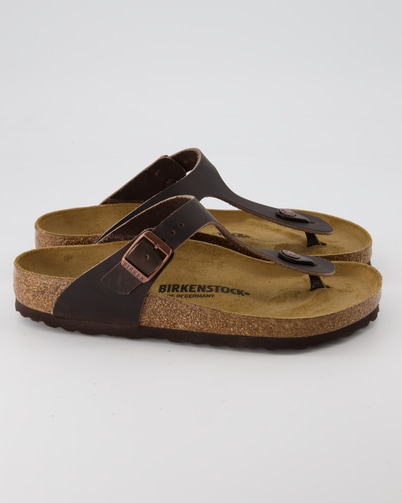 Birkenstock Gizeh Glattleder Zehentrenner in Braun