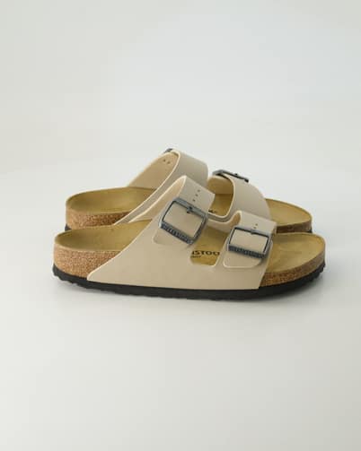 Birkenstock Arizona Glattleder Pantoletten in Beige