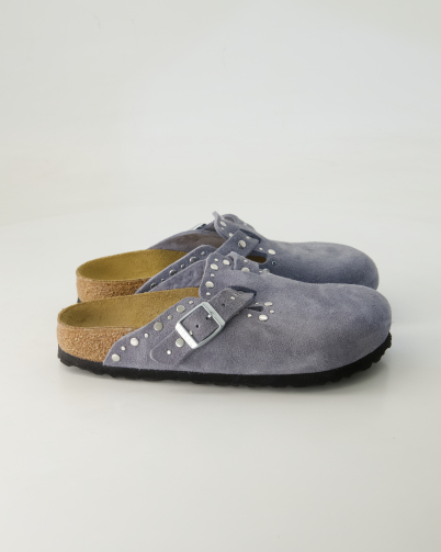 Birkenstock Boston Rivet Border Pantoletten in Blau