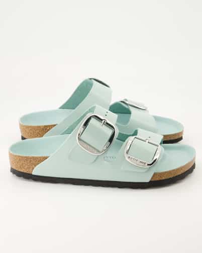 Birkenstock Arizona Big Buckle Leder Pantoletten in Blau