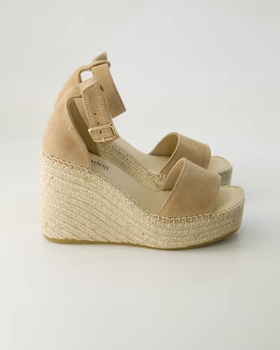 Espadrij Dijon Velour Sandaletten in Beige