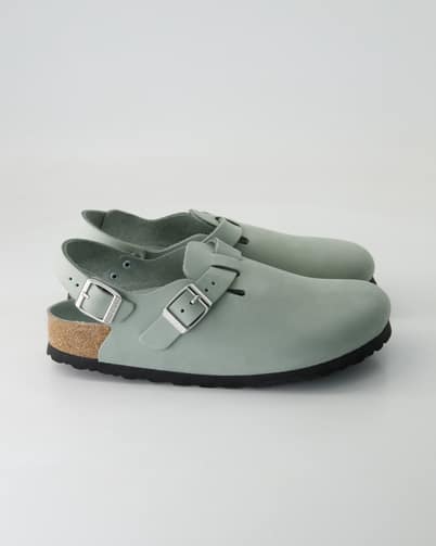 Birkenstock Tokio II Nubukleder Pantoletten in Grün