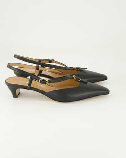George Watts R614 Slingpumps in Schwarz