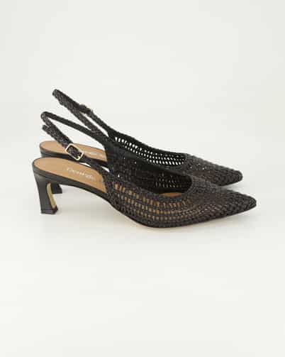 George Watts R1808 Slingpumps in Schwarz