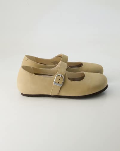 Birkenstock Santa Clarita Nubukleder Ballerinas in Beige