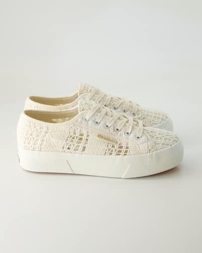Superga 2740 Platform Crochet Sneaker low in Weiß
