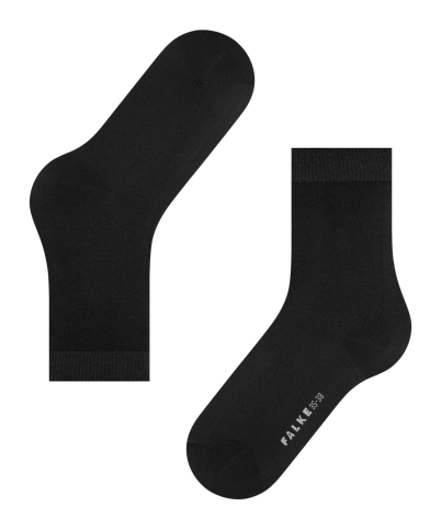 Falke Cotton Touch Lange Socken in Schwarz